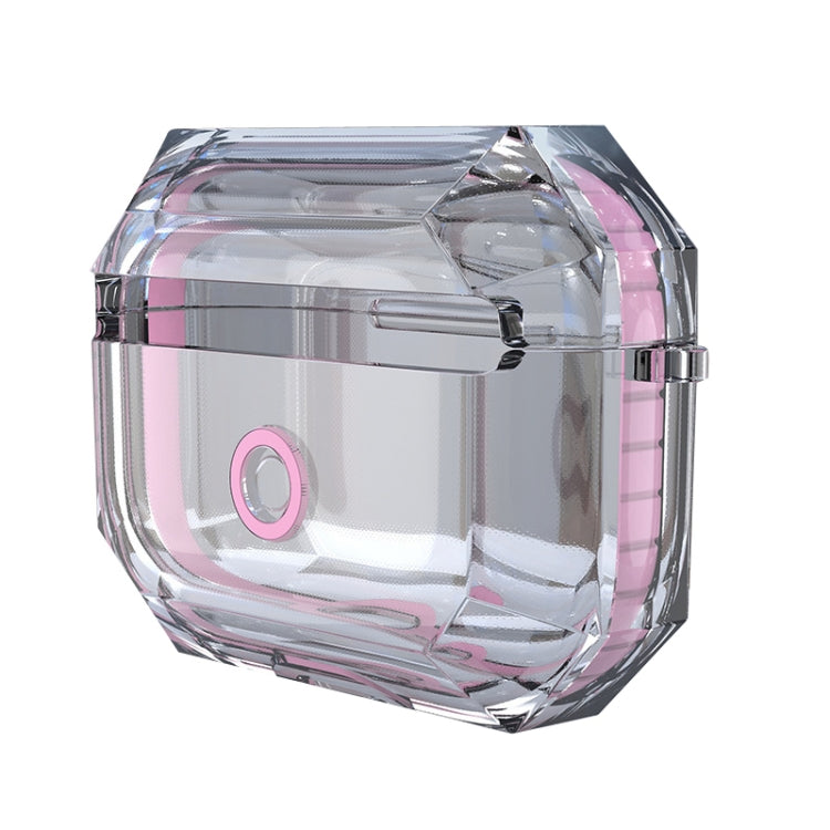 For AirPodS Pro RJT-AP-03 Bluetooth Earphone Transparent Soft Case TPU Protection Cover(Pink) - For AirPods Pro by PMC Jewellery | Online Shopping South Africa | PMC Jewellery | Buy Now Pay Later Mobicred