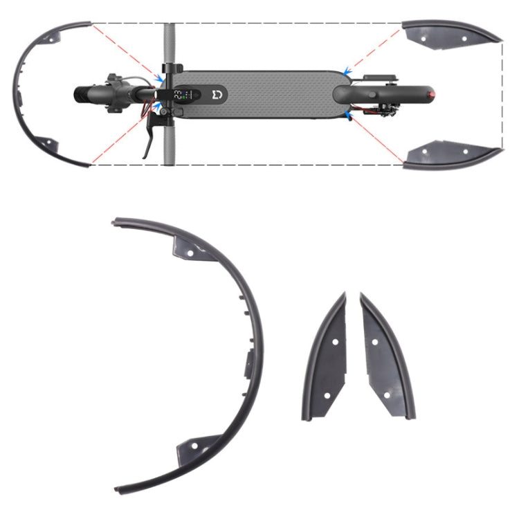 For Xiaomi Mijia M365 Side Protection Cover + Front Rear Bumper(Black) - Accessories & Parts by PMc TechLife | Online Shopping South Africa | PMc TechLife | Buy Now Pay Later Mobicred