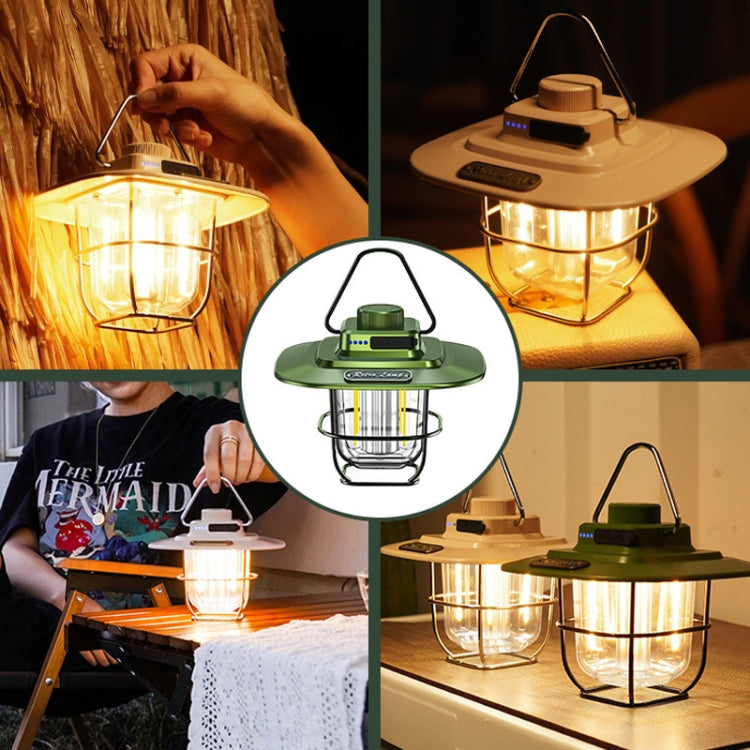 LY02 LED Retro Lantern Hand Tent Lamp USB Charging Camping Light(White) - free shipping - PMc TechLife - Order now!