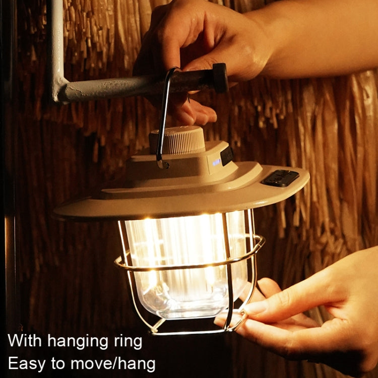 LY02 LED Retro Lantern Hand Tent Lamp USB Charging Camping Light(White) - free shipping - PMc TechLife - Order now!