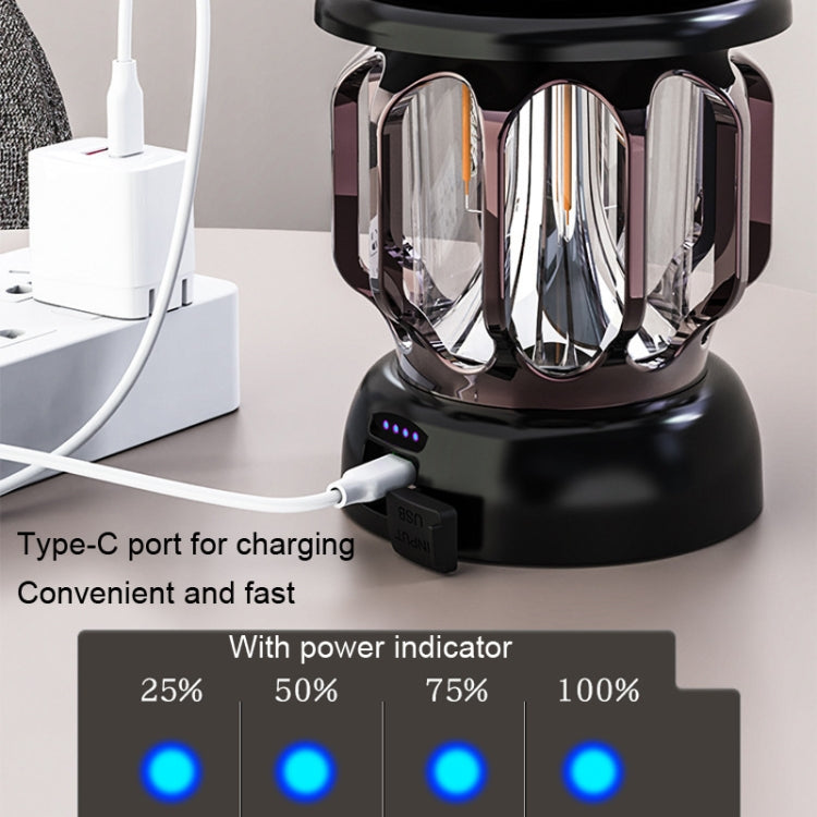 LH-B46 LED Retro Tent Light Convenient USB Charging Camping Light(Black) - free shipping - PMc TechLife - Order now!