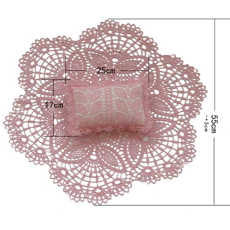 Hollow Lace Round Blanket + Pillow Suit Baby Photography Props(White) - free shipping - PMC TechLife - Order now!