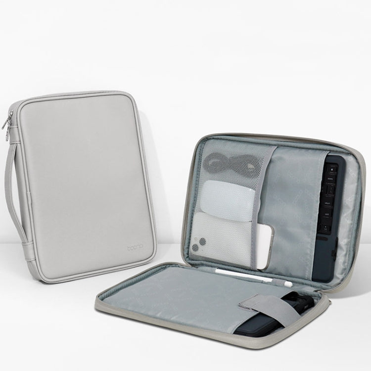 Baona BN-Q015 Leather Waterproof Shock Absorbing Handheld Tablet Bag, Size: 10.9 inches(Gray) - Protective Bag by Baona | Online Shopping South Africa | PMC TechLife | Buy Now Pay Later Mobicred