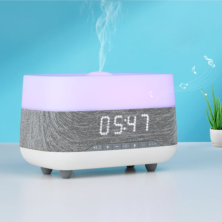 300ml Bluetooth Clock Aromatherapy Humidifier with Seven-color Ambient Light,EU Plug(Gray White) - free shipping - PMC TechLife - Order now!