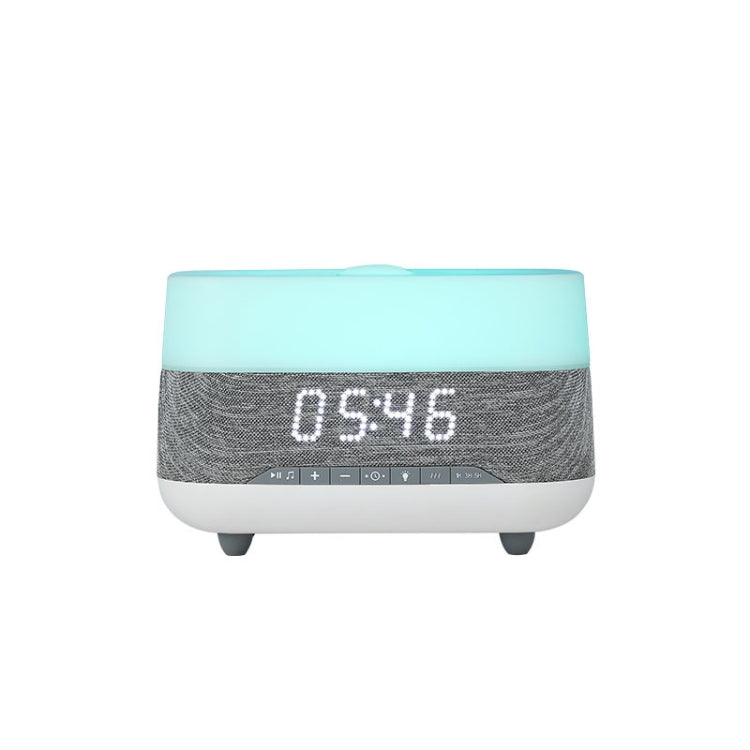 300ml Bluetooth Clock Aromatherapy Humidifier with Seven-color Ambient Light,EU Plug(Gray White) - free shipping - PMC TechLife - Order now!