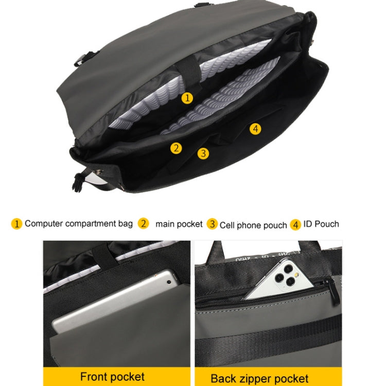LUCKYBAT Laptop Bag Airbag Anti-drop Crossbody Handbag, Size: L 16 Inch(Black Lightning) - 15.6 - 17 inch by PMC Jewellery | Online Shopping South Africa | PMC Jewellery | Buy Now Pay Later Mobicred