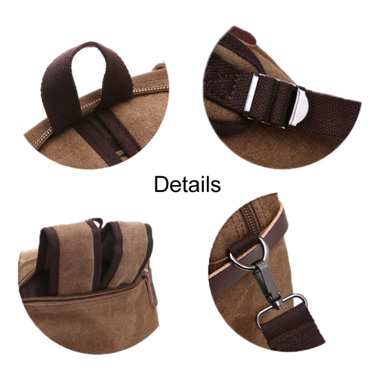 Casual Canvas Three-Purpose Business Briefcase Computer Bag, Color: Khaki Small - Handbags by PMC TechLife | Online Shopping South Africa | PMC TechLife