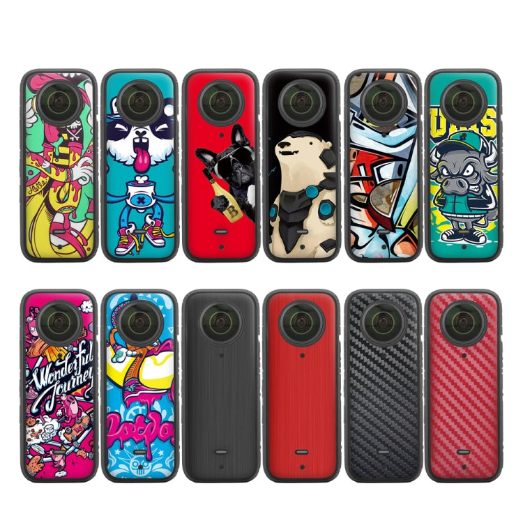 Sunnylife IST-TZ485 For DJI Insta360 X3 Panoramic Camera PVC Protection Scraper Film Stickers(Graffiti+Carbon Pattern Black) - Protective Film & Stickers by Sunnylife | Online Shopping South Africa | PMC TechLife | Buy Now Pay Later Mobicred