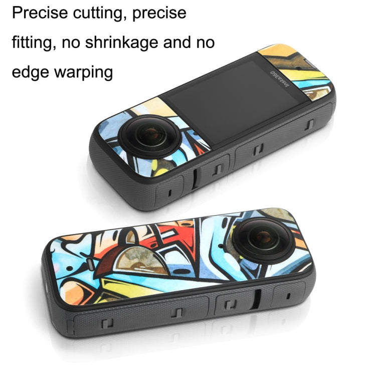 Sunnylife IST-TZ485 For DJI Insta360 X3 Panoramic Camera PVC Protection Scraper Film Stickers(Hip -hop+Carbon Pattern Black) - Protective Film & Stickers by Sunnylife | Online Shopping South Africa | PMC TechLife | Buy Now Pay Later Mobicred