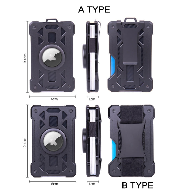 For AirTag Tracker Card Holder Metal Anti-Theft RFID Wallet(B Model Black) - free shipping - PMC TechLife - Order now!
