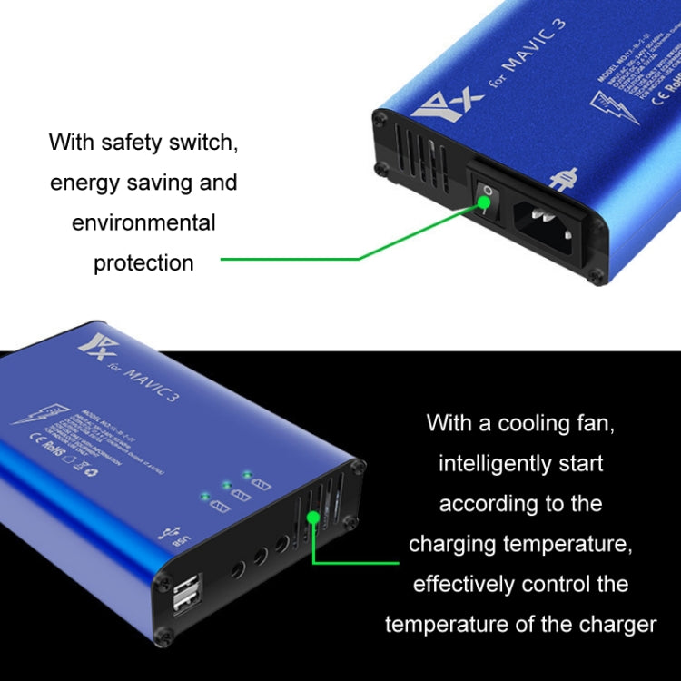 for DJI Mavic 3 YX 1 to 5 Charger With Switch(US Plug) - free shipping - PMC TechLife - Order now!