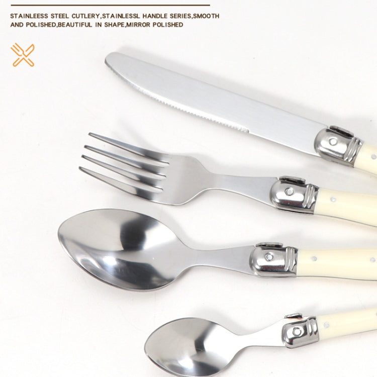 Stainless Steel Knife Fork Spoon Set Plastic Handle Western Tableware, Specification: 6 Tea Spoons - Cutlery Sets by PMC TechLife | Online Shopping South Africa | PMC TechLife