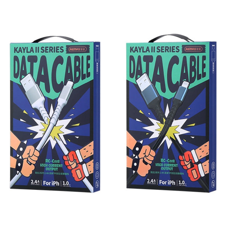 REMAX RC-C008  USB To 8 Pin 2.4A TPE Soft Anti-breakage Data Cable,Length 1m(White) - free shipping - PMC Jewellery - Order now!