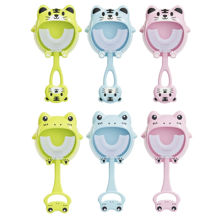 S8 2pcs Children Cartoon Animal Manual U-shaped Silicone Toothbrush for 2-12 Years Old(Pink Tiger) - Toothbrushes by PMC TechLife | Online Shopping South Africa | PMC TechLife | Buy Now Pay Later Mobicred