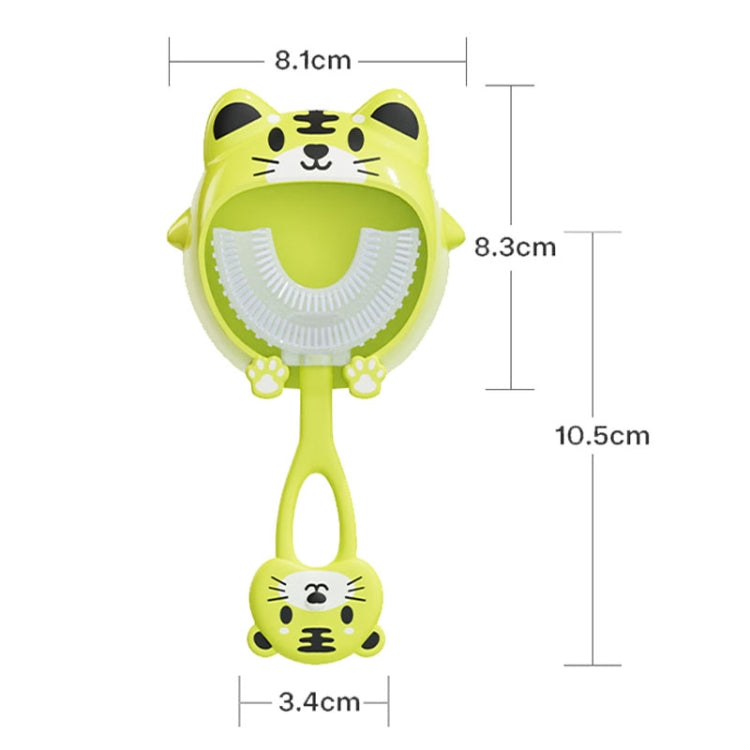 S8 2pcs Children Cartoon Animal Manual U-shaped Silicone Toothbrush for 2-12 Years Old(Green Frog) - Toothbrushes by PMC TechLife | Online Shopping South Africa | PMC TechLife