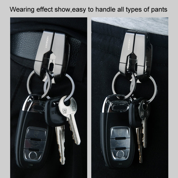 HONEST Metal Spring Clip Keychain Car Key Holder Waist Hanging Buckle(White) - free shipping - PMC Jewellery - Order now!