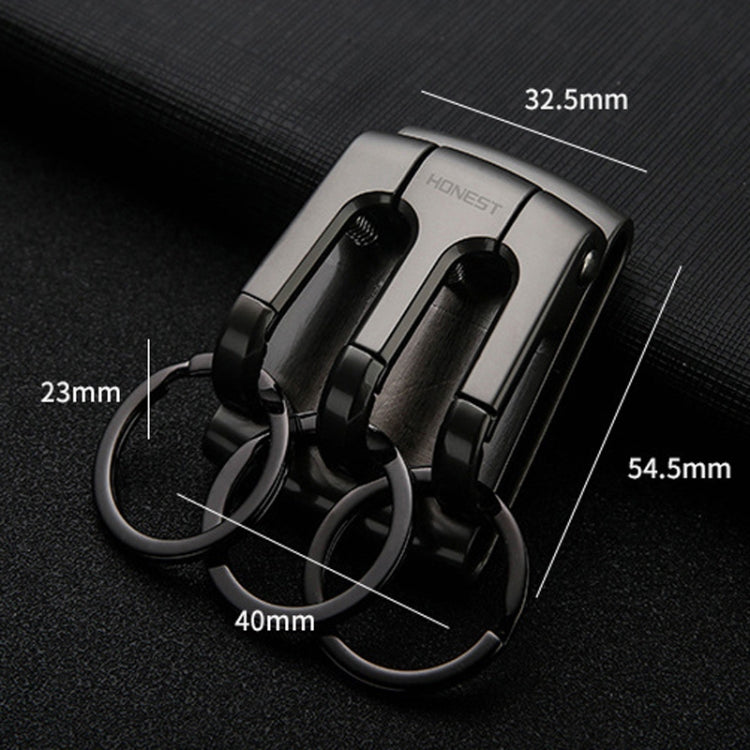 HONEST 3-ring Car Keychain Waist-hanging Anti-loss Keychain For Men(Gray) - Key Rings by HONEST | Online Shopping South Africa | PMC Jewellery | Buy Now Pay Later Mobicred