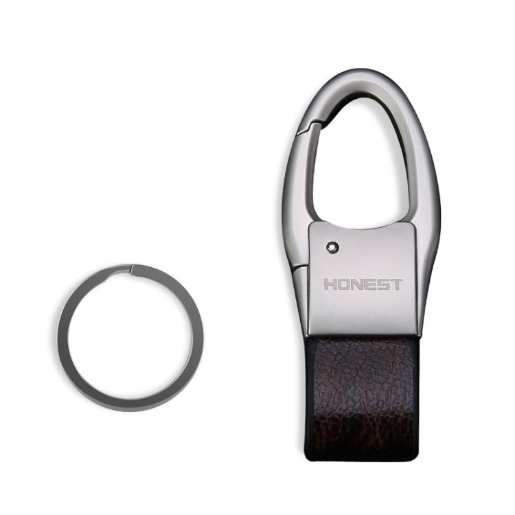 HONEST Leather Car Keychain Simple Circle Ring Pendant Keychain(Black) - free shipping - PMC TechLife - Order now!