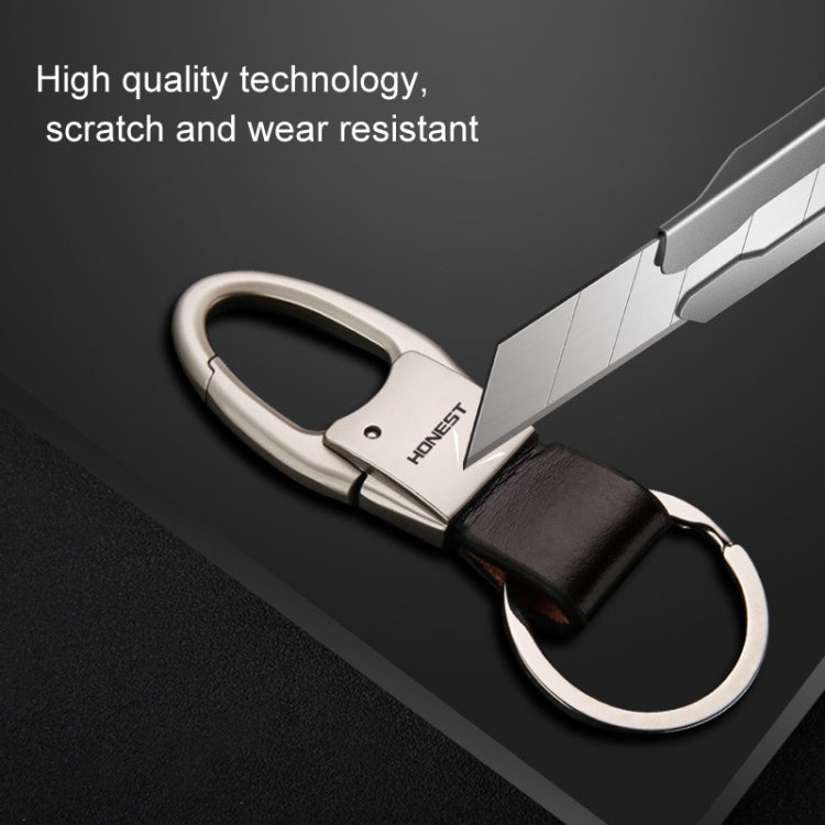 HONEST Leather Car Keychain Simple Circle Ring Pendant Keychain(Black) - free shipping - PMC TechLife - Order now!