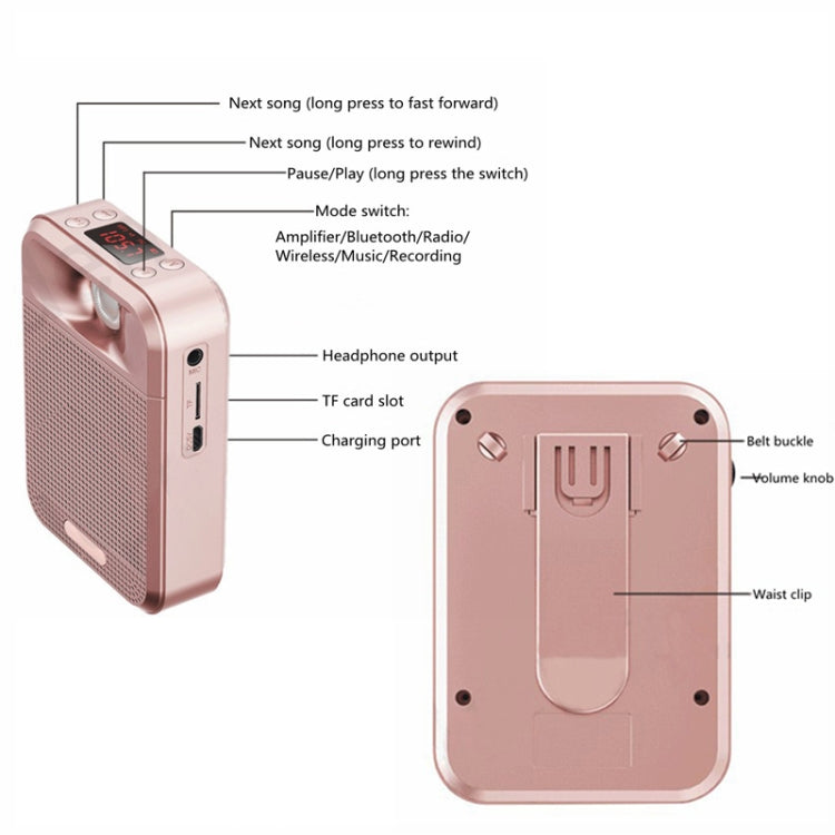 Rolton  K700 Bluetooth Dual-speaker Audio Speaker Megaphone Voice Amplifier(Black) - Microphone by Rolton | Online Shopping South Africa | PMC TechLife | Buy Now Pay Later Mobicred