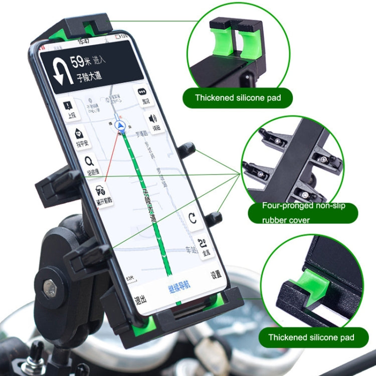 A02 Motorcycle Mobile Phone Navigation Bracket Car Riding Anti-shock Aluminum Alloy Rack(Rearview Mirror Model) - Holder by PMC TechLife | Online Shopping South Africa | PMC TechLife | Buy Now Pay Later Mobicred