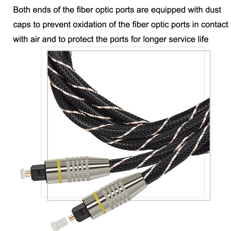 EMK HB/A6.0 SPDIF Interface Digital High-Definition Audio Optical Fiber Cable, Length: 15m(Black White Net) - free shipping - PMC Jewellery - Order now!