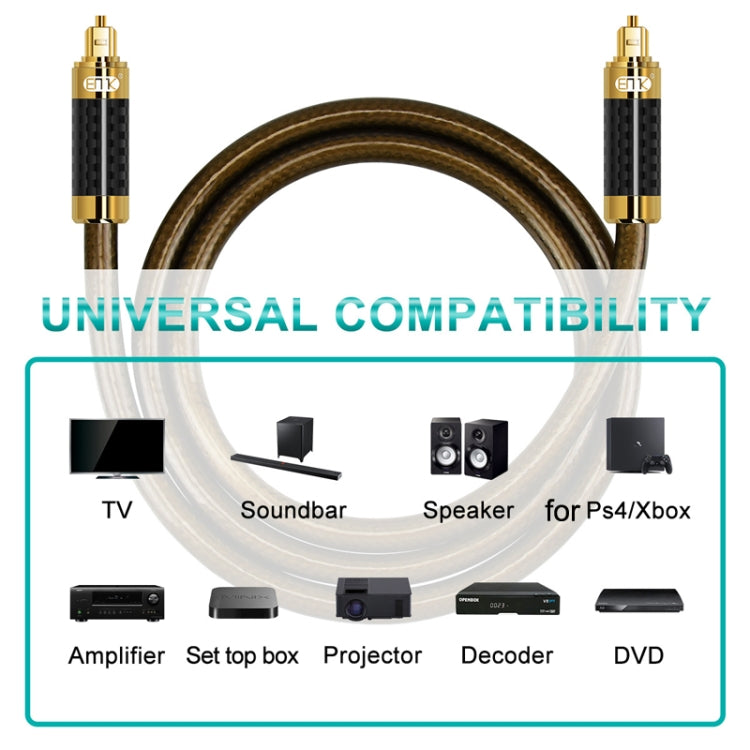 EMK GM/A8.0 Digital Optical Fiber Audio Cable Amplifier Audio Gold Plated Fever Line, Length: 10m(Transparent Coffee) - free shipping - PMC Jewellery - Order now!