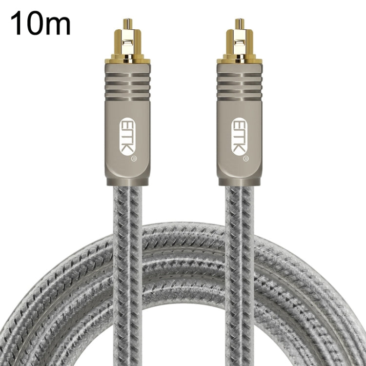 EMK YL/B Audio Digital Optical Fiber Cable Square To Square Audio Connection Cable, Length: 10m(Transparent Gray) - free shipping - PMC Jewellery - Order now!