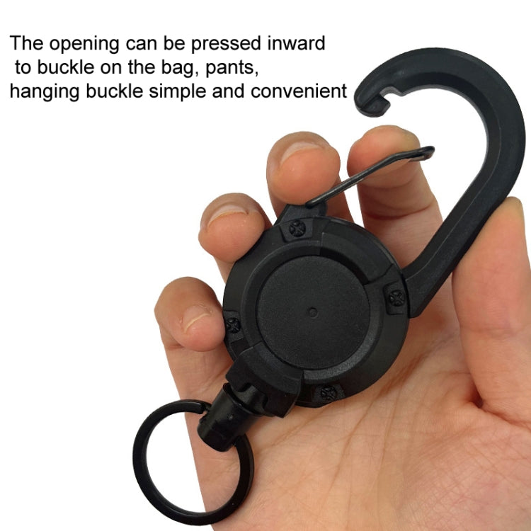 Backpack Carabiner Plastic Retractable Pull Badge Reel, Color: Black-Fiber Rope - Hooks by PMC TechLife | Online Shopping South Africa | PMC TechLife | Buy Now Pay Later Mobicred