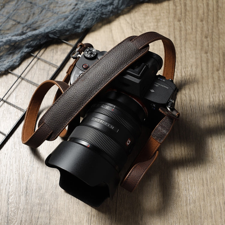 Outdoor Photography Cowhide Leather Camera Shoulder Hanging Neck Winding Strap, Spec: Top-layer (Coffee) - Camera Strap by PMC TechLife | Online Shopping South Africa | PMC TechLife | Buy Now Pay Later Mobicred