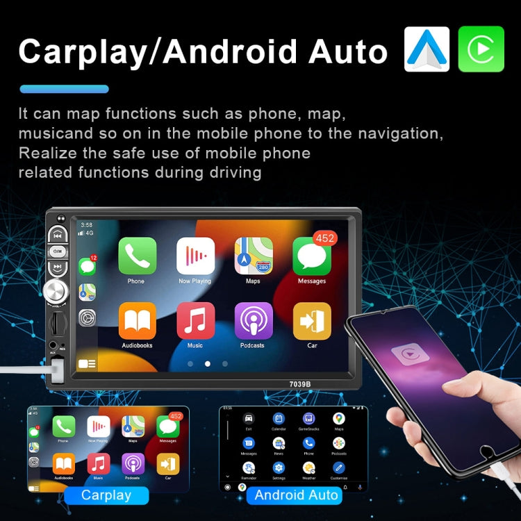 A3061 7 Inches MP5 Bluetooth Player Universal Wired CarPlay Reversing Image Integrated, Style: Standard+12 Lights Camera - Car MP3 & MP4 & MP5 by PMC TechLife | Online Shopping South Africa | PMC TechLife | Buy Now Pay Later Mobicred