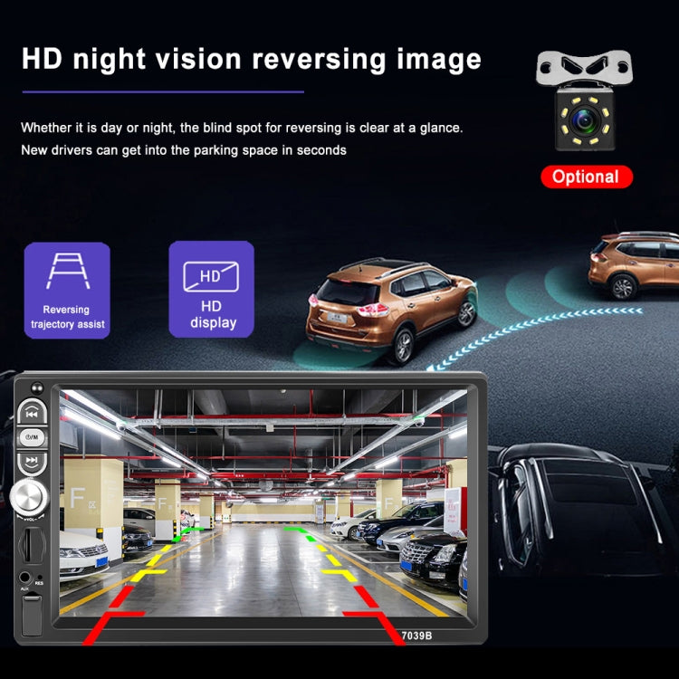 A3061 7 Inches MP5 Bluetooth Player Universal Wired CarPlay Reversing Image Integrated, Style: Standard+12 Lights Camera - Car MP3 & MP4 & MP5 by PMC TechLife | Online Shopping South Africa | PMC TechLife | Buy Now Pay Later Mobicred