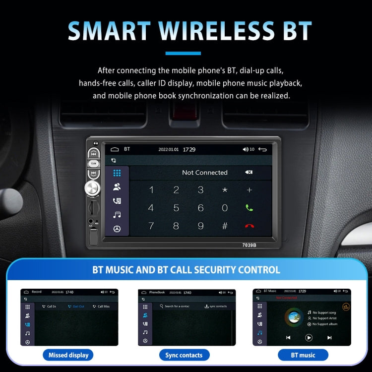 A3061 7 Inches MP5 Bluetooth Player Universal Wired CarPlay Reversing Image Integrated, Style: Standard+12 Lights Camera - Car MP3 & MP4 & MP5 by PMC TechLife | Online Shopping South Africa | PMC TechLife | Buy Now Pay Later Mobicred