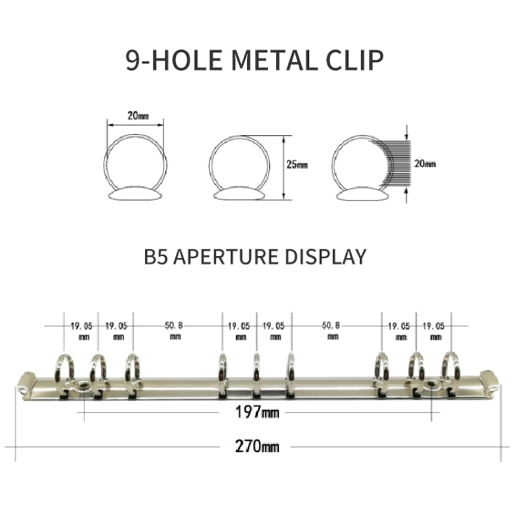 B5 9 Rings Loose-leaf Journal Clear PVC Cover Zipper Planner Notebook Without Inner Pages(Pink) - Notebooks by PMc TechLife | Online Shopping South Africa | PMc TechLife | Buy Now Pay Later Mobicred
