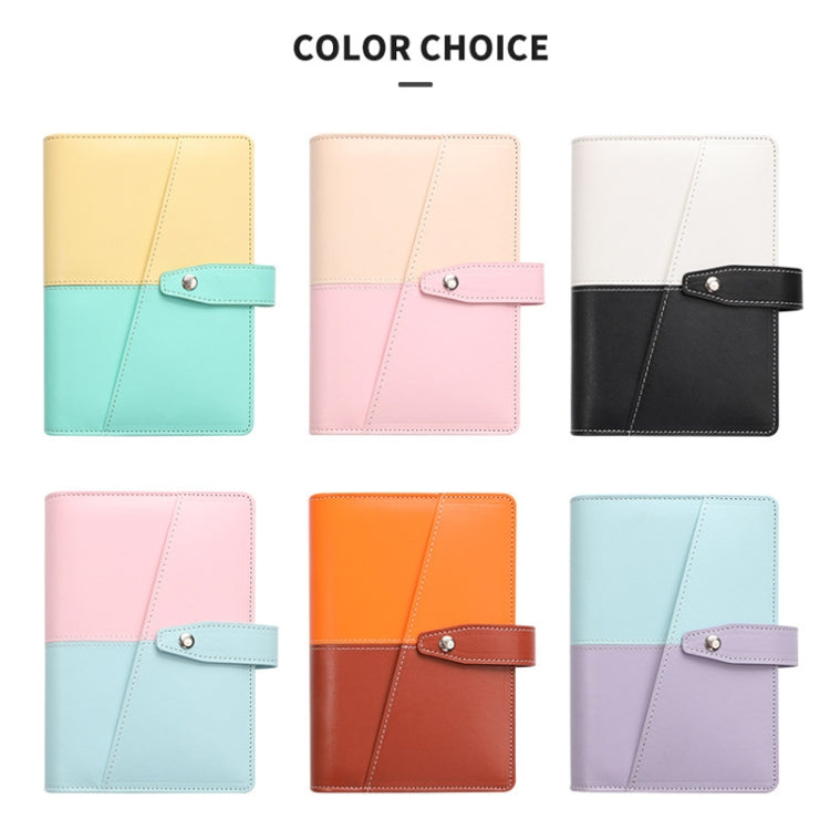 A6 YMX-012 PU Leather Budget Binder Notebook Macaron Color Matching Handbook(Khaki+Pink) - Notebooks by PMc TechLife | Online Shopping South Africa | PMc TechLife | Buy Now Pay Later Mobicred