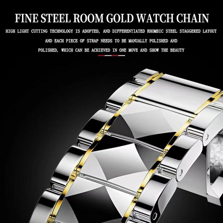BINBOND B5552 Luminous Multifunctional Business Calendar Quartz Watch(Inter-gold-White) - free shipping - PMC TechLife - Order now!