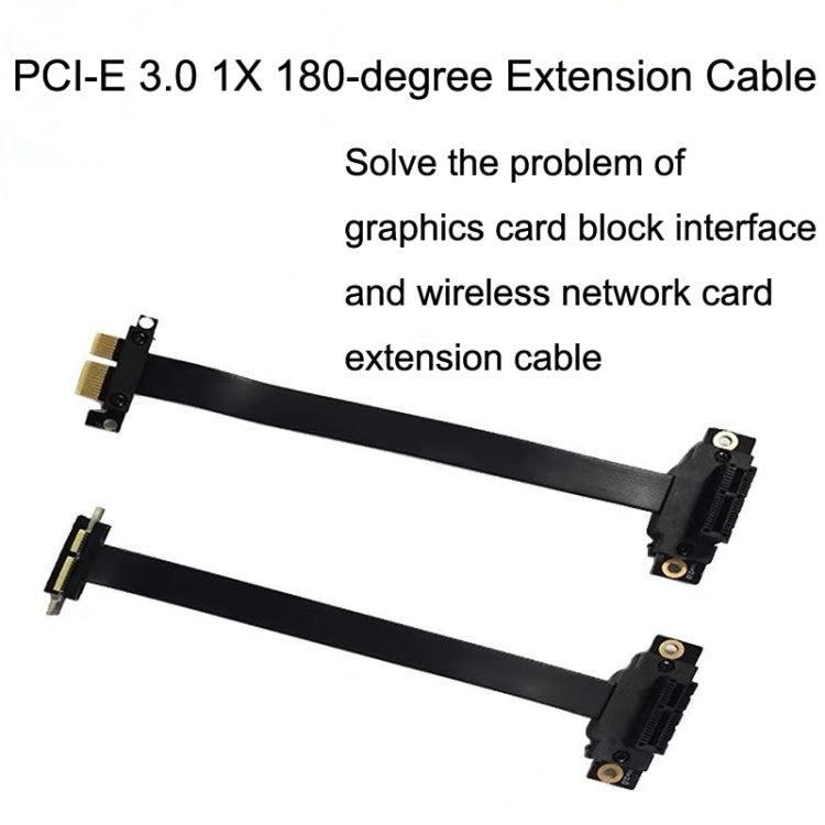 PCI-E 3.0 1X 180-degree Graphics Card Wireless Network Card Adapter Block Extension Cable, Length: 15cm - PCIE Cable by PMC TechLife | Online Shopping South Africa | PMC TechLife | Buy Now Pay Later Mobicred