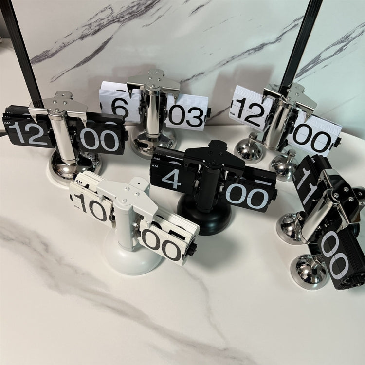 HY-F001 Auto-turning Balance-shaped Clock Home Decorative Flop Clock, Spec: Double (White) - free shipping - PMc TechLife - Order now!