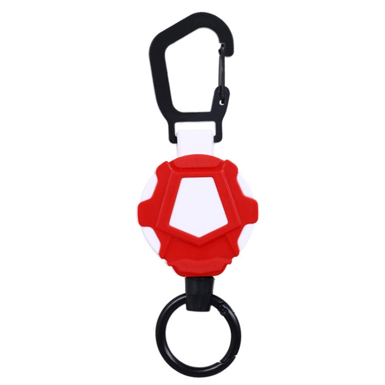 Telescopic High Resilience Steel Wire Rope Metal Anti-theft Buckle(Quick Release Ring Red White) - Hooks by PMC TechLife | Online Shopping South Africa | PMC TechLife | Buy Now Pay Later Mobicred