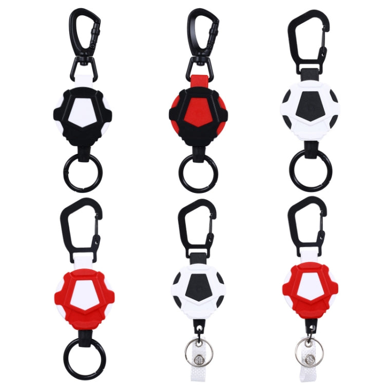 Telescopic High Resilience Steel Wire Rope Metal Anti-theft Buckle(Key Ring Red White) - Hooks by PMC TechLife | Online Shopping South Africa | PMC TechLife | Buy Now Pay Later Mobicred