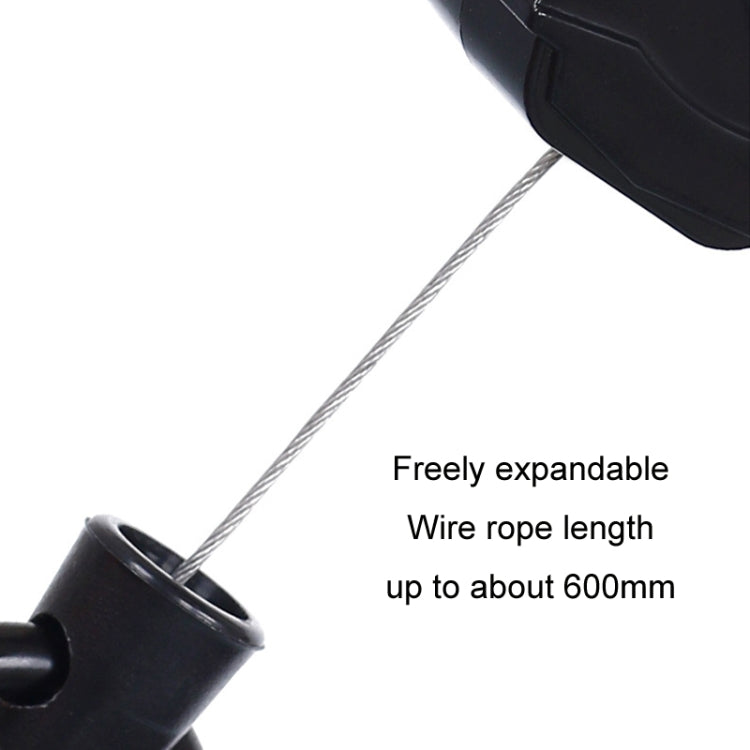 Telescopic High Resilience Steel Wire Rope Metal Anti-theft Buckle(Quick Release Ring White Black) - Hooks by PMC TechLife | Online Shopping South Africa | PMC TechLife | Buy Now Pay Later Mobicred