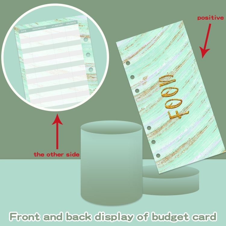 A6 Crocodile Pattern PU Leather Loose-Leaf Binder Budget Notebook Cash Envelope Organizer(Glaze Blue) - Notebooks by PMc TechLife | Online Shopping South Africa | PMc TechLife | Buy Now Pay Later Mobicred