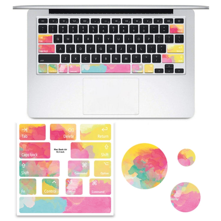 for Macbook Air 13.3 inch 5pcs Laptop Keyboard PVC Sticker(Pink Colorful) - Keyboard Protector by PMC Jewellery | Online Shopping South Africa | PMC Jewellery | Buy Now Pay Later Mobicred