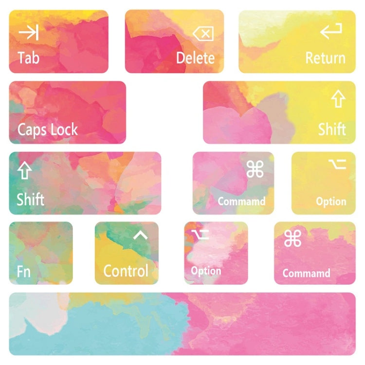 for Macbook Air 13.3 inch 5pcs Laptop Keyboard PVC Sticker(Pink Colorful) - Keyboard Protector by PMC Jewellery | Online Shopping South Africa | PMC Jewellery | Buy Now Pay Later Mobicred