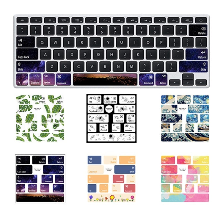 for Macbook Air 13.3 inch 5pcs Laptop Keyboard PVC Sticker(Pink Colorful) - Keyboard Protector by PMC Jewellery | Online Shopping South Africa | PMC Jewellery | Buy Now Pay Later Mobicred