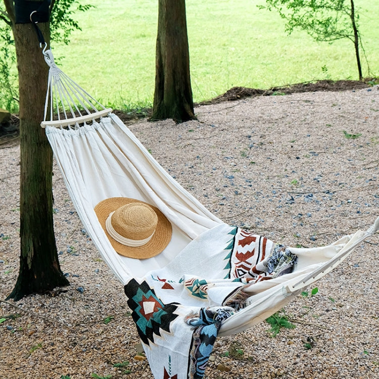KLY829 Camping Indoor Hammock Outdoor Swing, Style: Double Reinforcement Anti-rollover Beige - Hammocks by PMC TechLife | Online Shopping South Africa | PMC TechLife | Buy Now Pay Later Mobicred
