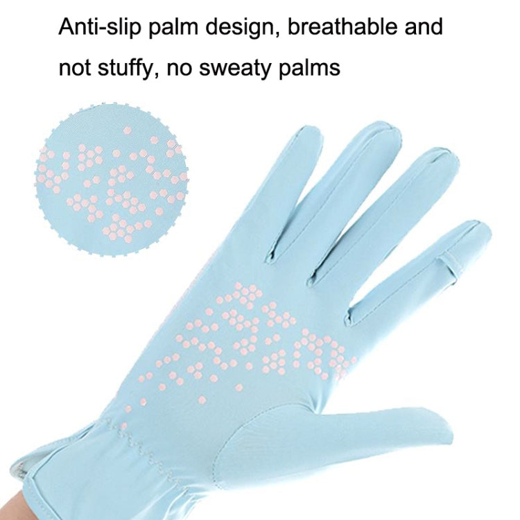 1pair Driving Sunscreen Anti-ultraviolet Thin Summer Ice Silk Dew Finger Non-slip Riding Gloves Free Size(Gray Blue) - free shipping - PMC TechLife - Order now!