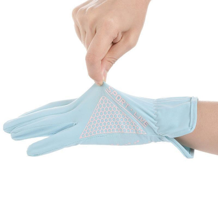 1pair Driving Sunscreen Anti-ultraviolet Thin Summer Ice Silk Dew Finger Non-slip Riding Gloves Free Size(Sky Blue) - Safety Gloves by PMC TechLife | Online Shopping South Africa | PMC TechLife | Buy Now Pay Later Mobicred