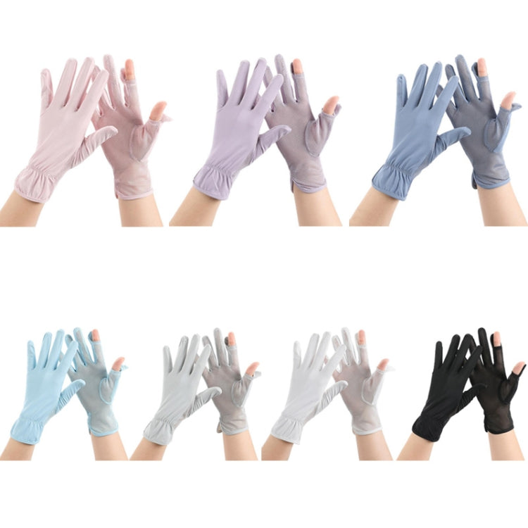 1pair Summer Sunscreen Breathable Thin Anti-ultraviolet Finger Fishing Ice Silk Gloves Free Size(Ivory White) - Safety Gloves by PMC TechLife | Online Shopping South Africa | PMC TechLife | Buy Now Pay Later Mobicred