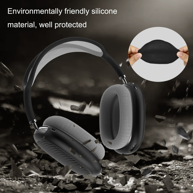 T2 For Apple AirPods Max 1pair Bluetooth Headset Anti-Fall Silicone Protective Case(Black) - For AirPods Max by PMC TechLife | Online Shopping South Africa | PMC TechLife